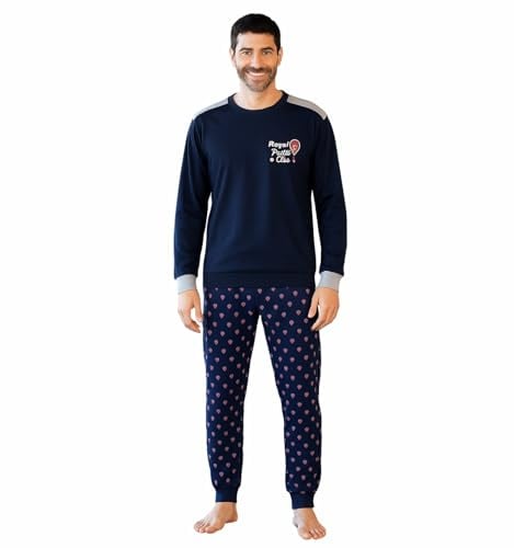 Intimitaly Irge® Pigiama Uomo Invernale Lungo 100% Caldo Cotone Interlock in Scatola Idea Regalo di Natale Pigiama Uomo Cotone Lungo