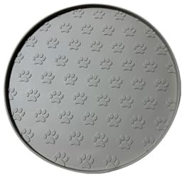 YXADGML Tapis Gamelle Chat Tapis d'alimentation en Silicone for Animaux De Compagnie, Coloris Café/Rose/Gris/Noir, Anti-fuites, Motif Empreintes De Pattes Rondes(Coffee(Small Claws))
