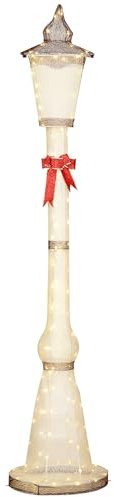 Outsunny LED Laternenpfahl 215 cm Weihnachtsdeko mit Warmweiß Leuchte
