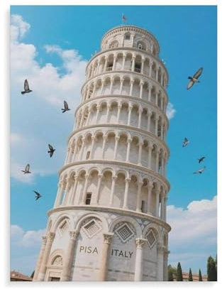 Puzzle 1000 Stück,Pisa Italien,Klassische Puzzle 3D Puzzle DIY Kit Holz Spielzeug Einzigartiges Geschenk Wohnkultur(75x50cm)-HM27