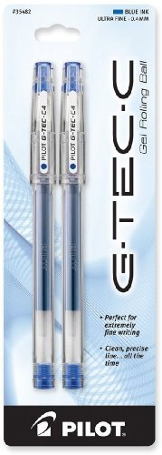 Bolígrafo de gel, Ultra fino, 2/PK, azul