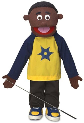Jordan, Black Boy, Full Body, Ventriloquist Style Puppet, 65cm