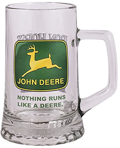 John Deere Bierkrug aus Glas, 0,4 l, Eisernes Pferd