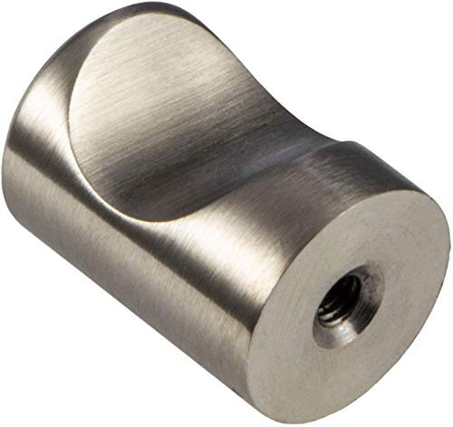 Gedotec Möbelgriff Edelstahl Möbelknopf mit Griffmulde - Schrankknopf für Schubladen - LINA | Kommoden-Knopf Ø 18 mm | Knauf Edelstahl matt gebürstet | 1 Stück - Design Türknopf mit Gewindeschrauben