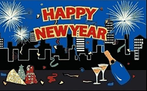 U24 Flagge Fahne Happy New Year City Neujahr Silvester 90 x 150 cm