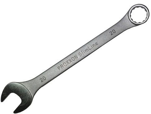Proxxon 23920 Ring-Maulschlüssel SlimLine Größe 20mm - 15° abgewinkelt auf der Ringseite - Chrom-Vanadium Stahl