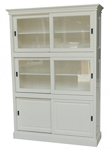 Casa Padrino Großer Shabby Chic Landhaus Stil Schrank mit 3 Türen - Buffetschrank - Schrank Esszimmer - Schiebetürenschrank