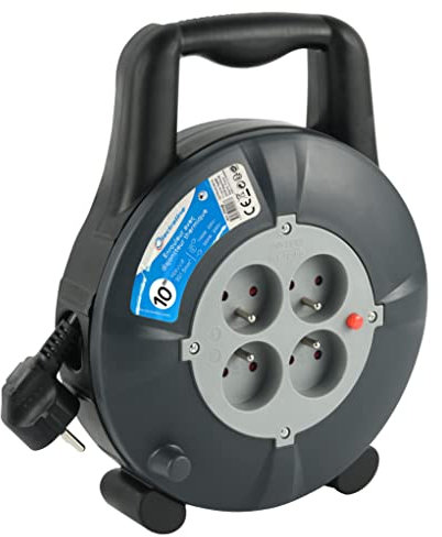 Electraline 29008 - Enrollacables, 10 m, color negro