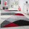 Paco Home Shaggy Teppich Wohnzimmer Hochflor Langflor Weich Geometrisches Muster Modern, Grösse:160x220 cm, Farbe:Rot