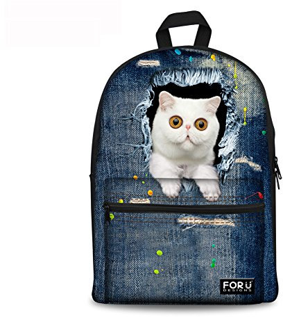 Injersdesigns Casual Rucksäcke Leinwand Tiere Schultaschen für Jugendliche Travel Laptop Rucksack