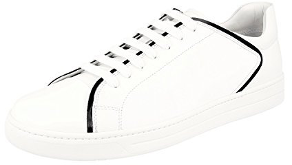 Prada Herren Weiss Leder Sneaker 4E2569 OTY F0964 45 EU/UK 11