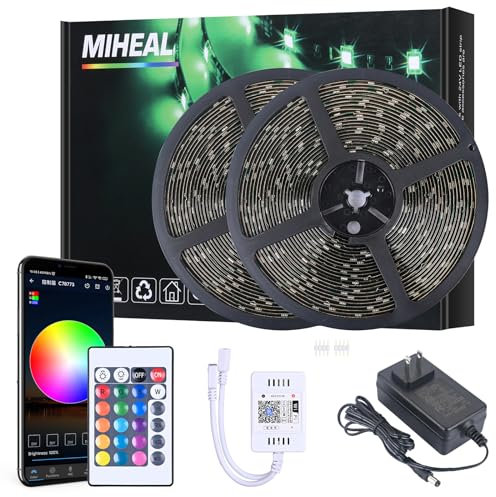 Miheal IFTTT - Striscia luminosa LED WiFi wireless controllata da smartphone IP65, impermeabile PCB 5050, 20 m, compatibile con sistemi Android e iOS, classe energetica A ++ 20 m
