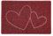 Nicoman DOUBLE HEART Embossed Shape Door Mat-Trapper Jet-Washable Doormat-(Use Indoor or Sheltered Outdoor), Small (60x40cm), Red with Black