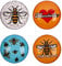 Big City Mini 4 Pack Crystal Fridge Magnet Union Jack London British Manchester Bee Liverpool Birmingham Newcastle Round (Manchester Bee Mini Yellow)