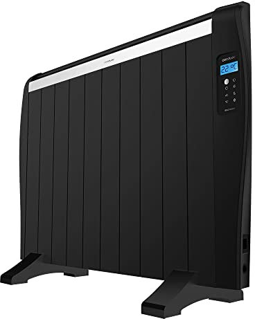 Cecotec Flachheizkörper mit Fernbedienung ReadyWarm 2000 Thermal Black. 10 Heizrippe und 1500 W, LCD-Display, Programmierbarem Timer, Temperaturwahl, 15 m² Reichweite und maximaler Sicherheit