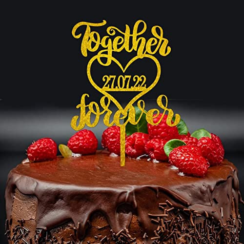Together Forever Wedding Cake Topper, Gold Glitzer Hochzeit Tortenaufsatz, Together Tea Party Cake Topper, Mr and Mrs Cake Topper, Hochzeit Brautdusche Jahrestag
