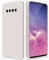 GiiYoon Case Compatible with Samsung Galaxy S10, Silky-Soft Touch Full-Body Protective Phone Silicone Case, Shockproof Cover with Microfiber Lining, off white