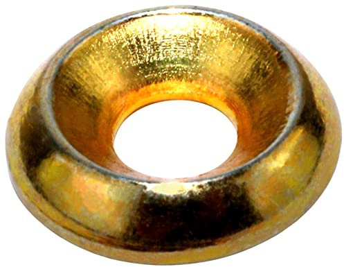 AERZETIX - C59100 - Satz mit 25 Unterlegscheiben schüssel Ø7x20x4.5mm für senkkopfschrauben - aus verzinktem kohlenstoffstahl - gelb verzinkt - zur befestigung von beschlägen