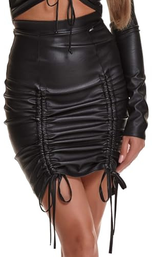 Highwaist Kunstleder Rock mit Schnürung S