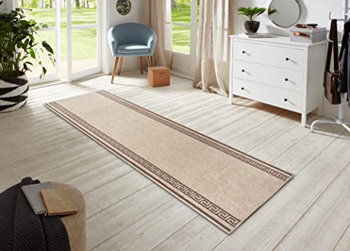 Hanse Home Casa Rug Runner, 80 x 450 cm, Soft Short Pile Rug, Modern Design Runner for Hallway, Bedroom, Children's Room, Bathroom, Living Room, Kitchen, Decorative Runner - Ivory
