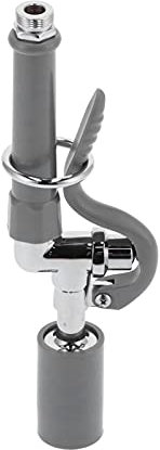 Pre Rinse Spray Valve, High Pressure Commercial Sink Faucet Sprayer Head Replacement Kit, Dish Sprayer Nozzle with Handle Grip Assembly for Restaurant Industrial Faucet (Grey)
