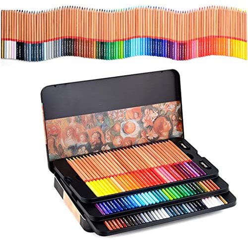 Samnuerly Schule, Büro, professionelles Zeichnen, farbig, Aquarell, Ölfarbe, Bleistifte, Set, Künstlerbedarf, Farben, Schreibwaren, aus Holz (Color : A Size : 72 Colors) (A 100 Colors) (A 48 Colors)