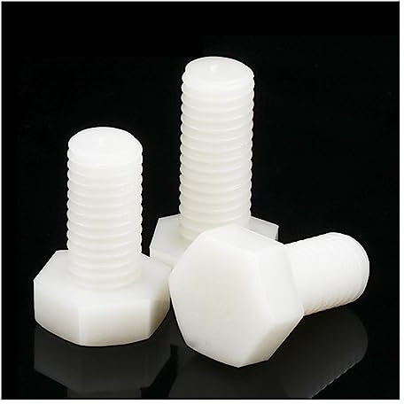 Viti a testa esagonale esterna in nylon bianco Bulloni esagonali in plastica M8 M10 M12 for isolamento termico/elettrico(M10x20 15pcs)