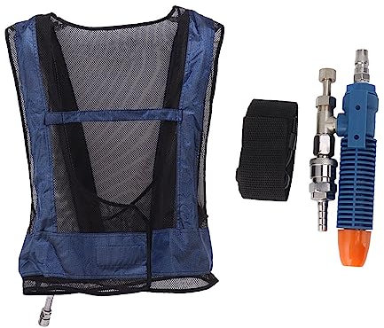 GLOGLOW Weste für Klimaanlagen, Schweißstahl, Luftkomprimierte Kühlweste, Sommer-Sonnenstich-Präventionskleidung Zum Schmieden, Schweißen, Glas, Brandschutz