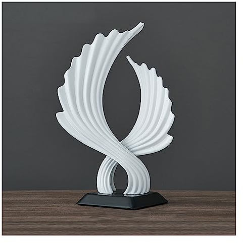 Tauzveok Modern Abstrakte deko skulptur, Ozeanwellen Handwerk Dekoration Wohnzimmer Statuen, für Schlafzimmer Tischdekoration Büro Wohnung skulpturen Deko, Harz,White a