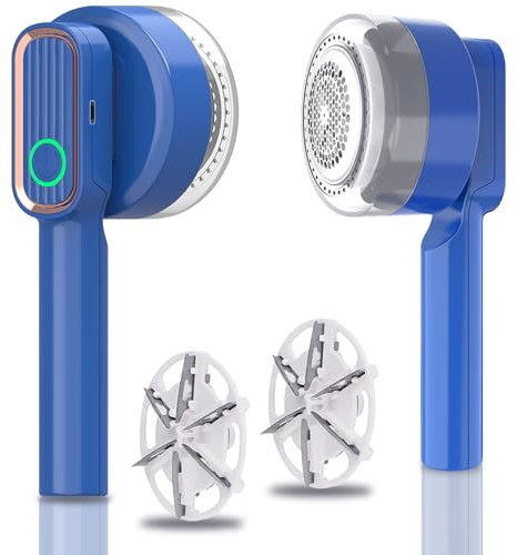 GBARAN Lint Remover, Fabric Shaver Electric Bobble Remover for Clothes, USB Charging, Automatic, Plastic, Blue