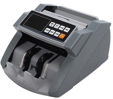 Geldzählmaschine mit Wertzählung, MG/UG/IR-Falschgelderkennung, Geldscheinzähler, LCD-Display, Dollar, Euro, CHN, Additions- und Stapelmodi, Geldzähler, Schnelles Zählen von