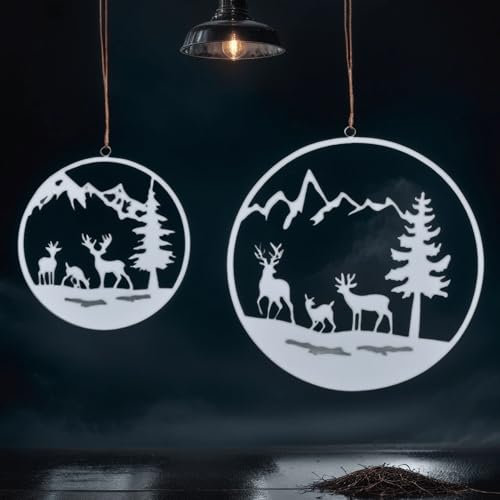 Marrakesch 2er Set Weihnachtsdeko Wanddeko rund aus Metall 22cm Gross Brisco - EIN Hauch von Festlichkeit für Ihr Zuhause