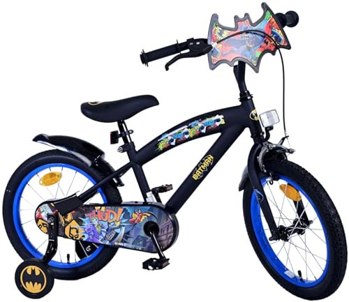 Volare Batman 16-Zoll Kinderfahrrad in Schwarz - Sicherheit, Komfort und Spaß in einem!