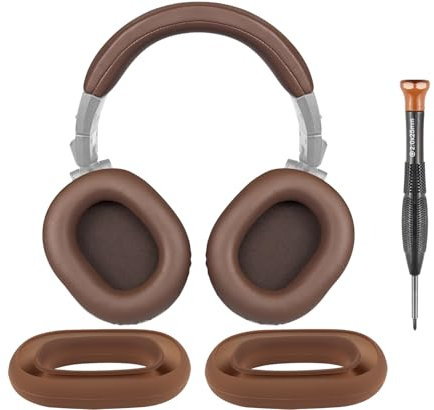 SOULWIT Ear Pads Cushions + Headband + Silicone Earpads Cover Protector, Replacement Kit for ATH M50, M50X, M50XWH, M50XBT, M50XBT2, M50S/LE Headphones, Replacement Repair Part (Coffee)