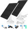 5W Solar Panel for Security Camera, IP65 Waterproof Solar Charger with DC 3.5mm, USB & Type-C Port, 360° Adjustable Mounting (2 Pack)