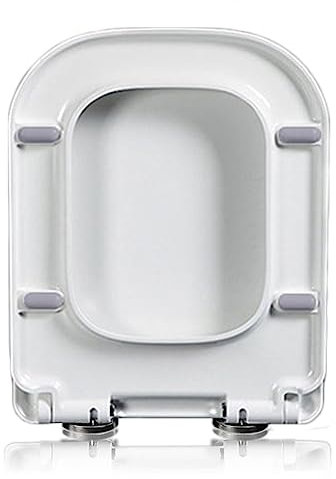 MSSD Toilettendeckel Eckig WC Sitz Mit Absenkautomatik Klodeckel Weiß, Hochwertige Klobrille, Toilettensitz Klodeckel Deckel Abnehmbar, Einfache Reinigung, Toilettenbrille Quadratische