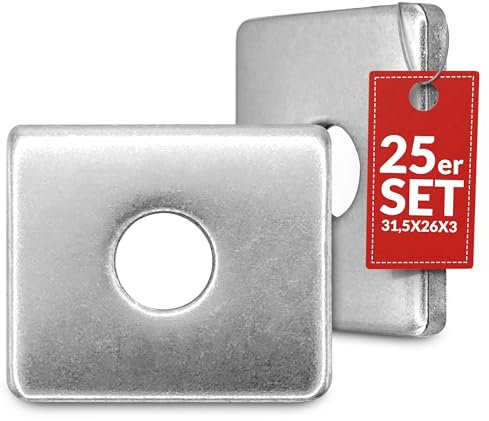 Qualinos 25x Klemmplatten 31,5x26x3 mm - Hochwertige Befestigung für Doppelstabmattenzaun, Edelstahl 1.4301, Einbruchsschutz, Made in Germany. Doppelstabmattenzaun Befestigung