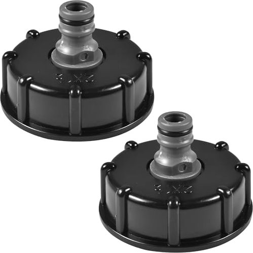UieaMsio IBC-Adapter, Tankdeckel Ibc, S60x6 IBC-Anschluss, 1/2 Zoll (1,27 cm), Loch-Gewinde, geeignet zum Verbinden von Wasserschläuchen und Regenkästen