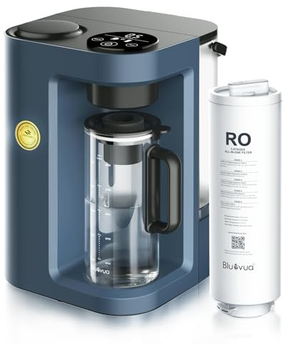 Bluevua RO100ROPOT-Lite(UV) Aufsatz-Umkehrosmose-Wasserfiltersystem, 7-stufige Reinigung mit UV und Remineralisierung, 3:1 rein zu entleeren, tragbarer Wasserreiniger (blau)