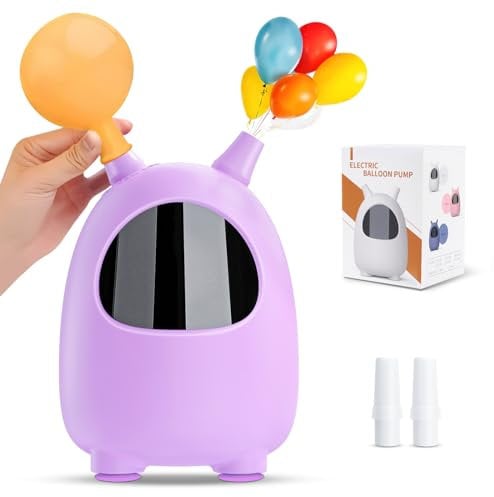Balloon Pump Electric, Portable Dual Nozzle Balloon Blower Machine, Electric Balloon Inflator for Decoration, Party, Wedding, Graduation (230V, 600W) Purple