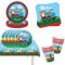 Generisch 49-Piece Train Birthday Party Supplies, Train Plates, Cups, Napkins, Table Decoration, Mixed Colors