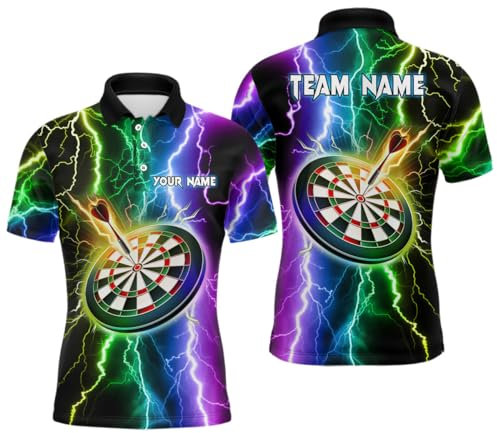 Bunte Blitz-Darts Polo & Quarter-Zip Shirt – Individuelles Herren & Damen-Darts-Shirt Dart-Trikots L1439