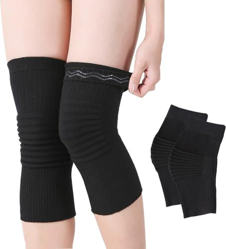 Stretchy Knit Knee Warmer Cosy Arthritic Knee Sleeve Non-Slip Night Sleep Knee Wrap Pad Brace Support Band Knee Pain Relief Warming Knees Braces for Cold Knees Spring Summer Autumn Winter Use