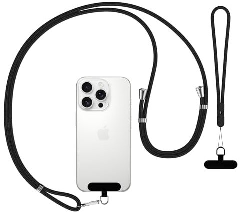 Handykette Universal zum Umhängen, Einstellbar Handyband Kordel Kette für Outdoor, Reise, Unterweg Handy,Phone Lanyard Umhängeband kompatibel meisten Smartphone Samsung S25 S24 A55, iPhone 16 15 usw
