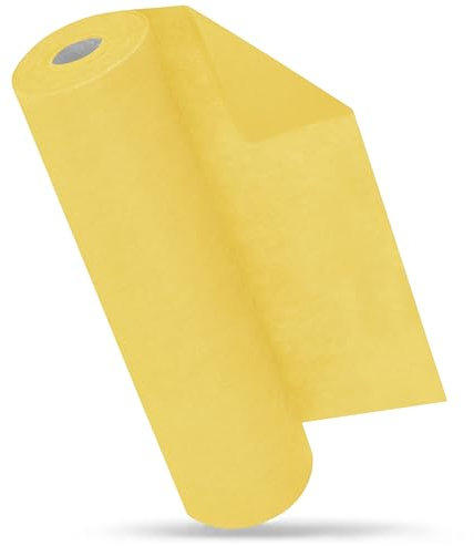 MODERNO Vlies Tischläufer Gelb, Tischband Pastell Gelb, Tischläufer Modern, Tischläufer Outdoor, Tischdeko, Partydeko für Geburtstag, Hochzeit, Festliche Dekoration, 30 cm x 25 m
