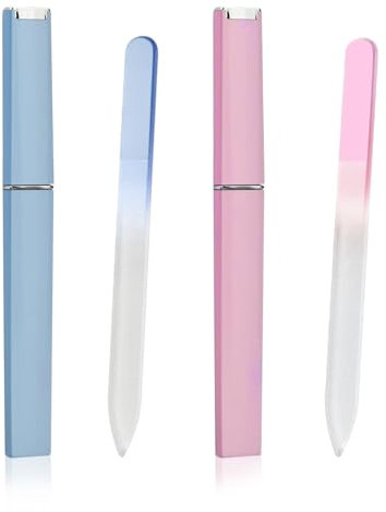 Glass Nail File Set - Professional Double-Sided Glass Nail Files, Suitable for Natural Nails, Durable and Washable, Smooth and Precise Nail Shaping Tools, Ideal for Manicure and Pedicure