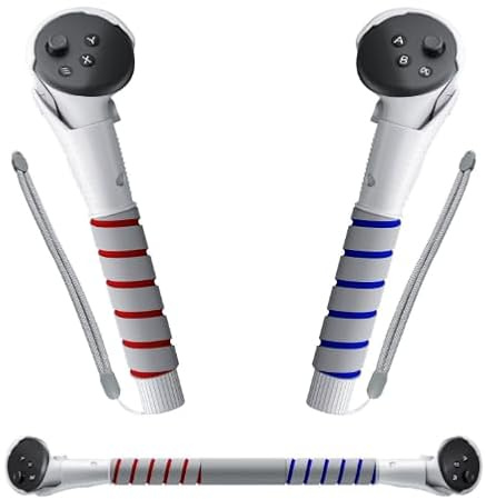3-in-1 Controller Handle Attachment for Meta Quest 3, VR Gaming Accessories, Beat Saber Grip, Golf Club Extension