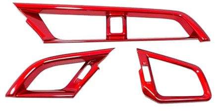 YSQOFDNFD Autoinnenleiste 3 STÜCKE Rot Zentrale Steuerung Outlet Air Vent Abdeckung Trim ABS Linkslenker für Civic 10Th 2016-2019 Dekor Aufkleber