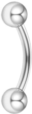 Gojewen 925 Silber Curved Barbell Piercing Augenbrau Vertical Labret Lippe Stecker 16G Rook Piercing 6/8/10mm