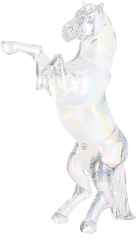 HIAKDOFT Kristall Pferd Statue Handgefertigt Transparente Stehende Pferdeskulptur Elegantes Tierfigur Wohn und Bürodekoration Für Sammler Geburtstage Jubiläen